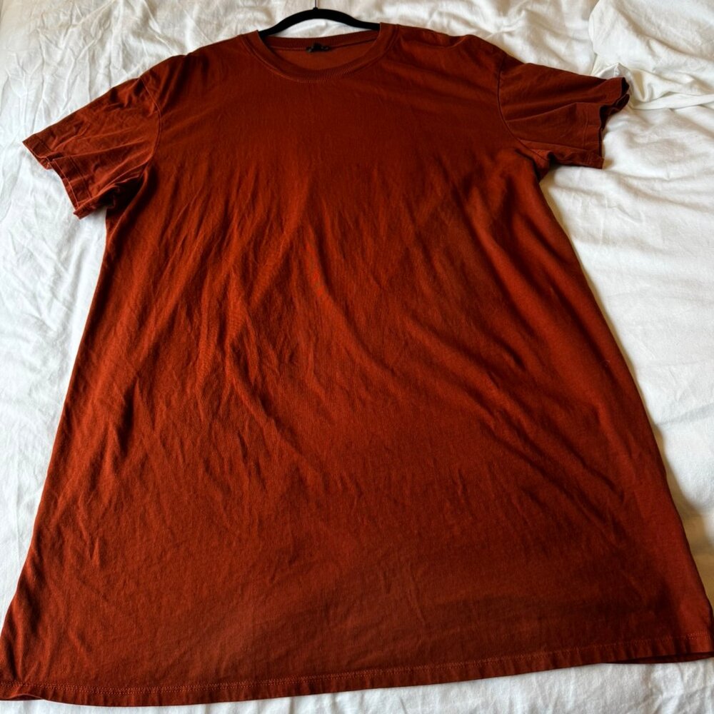 Express Crewneck T-Shirt Dress Size XL Rust Orange Short Sleeve